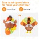 Glitzhome 35.5"L 2.5D Thanksgiving Lighted  Fabric Turkey  Outdoor Decor with 100 warm White LED Lights