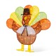 Glitzhome 35.5"L 2.5D Thanksgiving Lighted  Fabric Turkey  Outdoor Decor with 100 warm White LED Lights