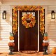 Glitzhome 30.75"H Fall MGO Stacked Pumpkin with Brown Urn Porch Decor