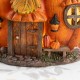Glitzhome 8.5"L Fall Lighted Resin Pumpkin House Table Decor w/Timer