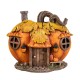 Glitzhome 8.5"L Fall Lighted Resin Pumpkin House Table Decor w/Timer