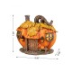 Glitzhome 8.5"L Fall Lighted Resin Pumpkin House Table Decor w/Timer