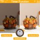 Glitzhome 8.5"L Fall Lighted Resin Pumpkin House Table Decor w/Timer