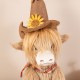Glitzhome 17.75"H Fall Fabric Highland Cow Shelf Sitter