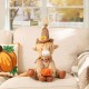 Glitzhome 17.75"H Fall Fabric Highland Cow Shelf Sitter