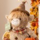 Glitzhome 25"H-35"H Fall Fabric Highland Cow Porch Decor With Telescoping Legs