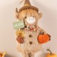 Glitzhome 25"H-35"H Fall Fabric Highland Cow Porch Decor With Telescoping Legs