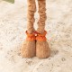 Glitzhome 18"H-29"H Fall Fabric Pumpkin Dog Porch Decor With Telescoping Legs