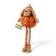 Glitzhome 18"H-29"H Fall Fabric Pumpkin Dog Porch Decor With Telescoping Legs