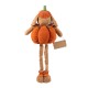 Glitzhome 18"H-29"H Fall Fabric Pumpkin Dog Porch Decor With Telescoping Legs