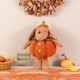 Glitzhome 18"H-29"H Fall Fabric Pumpkin Dog Porch Decor With Telescoping Legs
