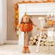 Glitzhome 18"H-29"H Fall Fabric Pumpkin Dog Porch Decor With Telescoping Legs