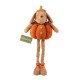 Glitzhome 18"H-29"H Fall Fabric Pumpkin Dog Porch Decor With Telescoping Legs