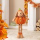 Glitzhome 18"H-29"H Fall Fabric Pumpkin Dog Porch Decor With Telescoping Legs