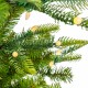 Glitzhome 6.5ft Pre-Lit Green Slim Fir Artificial Tree with 250 Warm White and Multi-Color C4 Strawberry Lights, 9 Function with Remote