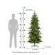 Glitzhome 6.5ft Pre-Lit Green Slim Fir Artificial Tree with 250 Warm White and Multi-Color C4 Strawberry Lights, 9 Function with Remote