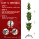 Glitzhome 6.5ft Pre-Lit Green Slim Fir Artificial Tree with 250 Warm White and Multi-Color C4 Strawberry Lights, 9 Function with Remote