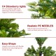 Glitzhome 6.5ft Pre-Lit Green Slim Fir Artificial Tree with 250 Warm White and Multi-Color C4 Strawberry Lights, 9 Function with Remote