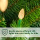 Glitzhome 6.5ft Pre-Lit Green Slim Fir Artificial Tree with 250 Warm White and Multi-Color C4 Strawberry Lights, 9 Function with Remote