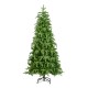 Glitzhome 6ft Pre-Lit Green Slim Fir Artificial Christmas Tree with 250 Warm White and Multi-Color Lights, 9 Function with Remote