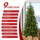 Glitzhome 6ft Pre-Lit Green Slim Fir Artificial Christmas Tree with 250 Warm White and Multi-Color Lights, 9 Function with Remote