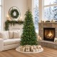 Glitzhome 6ft Pre-Lit Green Slim Fir Artificial Christmas Tree with 250 Warm White and Multi-Color Lights, 9 Function with Remote