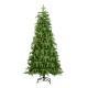 Glitzhome 6ft Pre-Lit Green Slim Fir Artificial Christmas Tree with 250 Warm White and Multi-Color Lights, 9 Function with Remote