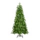 Glitzhome 6ft Pre-Lit Green Slim Fir Artificial Christmas Tree with 250 Warm White and Multi-Color Lights, 9 Function with Remote
