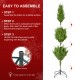 Glitzhome 6ft Pre-Lit Green Slim Fir Artificial Christmas Tree with 250 Warm White and Multi-Color Lights, 9 Function with Remote
