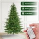 Glitzhome 6ft Pre-Lit Green Full Fir Artificial Christmas Tree with 300 Warm White and Multi-Color Twinkling Lights, 10 Function with Foot Pedal and Remote