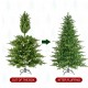 Glitzhome 6ft Pre-Lit Green Full Fir Artificial Christmas Tree with 300 Warm White and Multi-Color Twinkling Lights, 10 Function with Foot Pedal and Remote