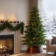 Glitzhome 6ft Pre-Lit Green Full Fir Artificial Christmas Tree with 300 Warm White and Multi-Color Twinkling Lights, 10 Function with Foot Pedal and Remote