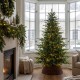 Glitzhome 6ft Pre-Lit Green Full Fir Artificial Christmas Tree with 300 Warm White and Multi-Color Twinkling Lights, 10 Function with Foot Pedal and Remote