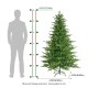 Glitzhome 6ft Pre-Lit Green Full Fir Artificial Christmas Tree with 300 Warm White and Multi-Color Twinkling Lights, 10 Function with Foot Pedal and Remote