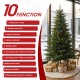 Glitzhome 6ft Pre-Lit Green Full Fir Artificial Christmas Tree with 300 Warm White and Multi-Color Twinkling Lights, 10 Function with Foot Pedal and Remote