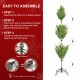 Glitzhome 6ft Pre-Lit Green Full Fir Artificial Christmas Tree with 300 Warm White and Multi-Color Twinkling Lights, 10 Function with Foot Pedal and Remote