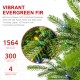Glitzhome 6ft Pre-Lit Green Full Fir Artificial Christmas Tree with 300 Warm White and Multi-Color Twinkling Lights, 10 Function with Foot Pedal and Remote