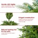 Glitzhome 6ft Pre-Lit Green Full Fir Artificial Christmas Tree with 300 Warm White and Multi-Color Twinkling Lights, 10 Function with Foot Pedal and Remote