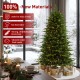 Glitzhome 6ft Pre-Lit Green Full Fir Artificial Christmas Tree with 300 Warm White and Multi-Color Twinkling Lights, 10 Function with Remote and Foot Pedal