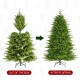 Glitzhome 6ft Pre-Lit Green Full Fir Artificial Christmas Tree with 300 Warm White and Multi-Color Twinkling Lights, 10 Function with Remote and Foot Pedal