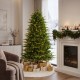 Glitzhome 6ft Pre-Lit Green Full Fir Artificial Christmas Tree with 300 Warm White and Multi-Color Twinkling Lights, 10 Function with Remote and Foot Pedal