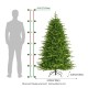 Glitzhome 6ft Pre-Lit Green Full Fir Artificial Christmas Tree with 300 Warm White and Multi-Color Twinkling Lights, 10 Function with Remote and Foot Pedal