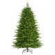 Glitzhome 6ft Pre-Lit Green Full Fir Artificial Christmas Tree with 300 Warm White and Multi-Color Twinkling Lights, 10 Function with Remote and Foot Pedal