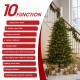 Glitzhome 6ft Pre-Lit Green Full Fir Artificial Christmas Tree with 300 Warm White and Multi-Color Twinkling Lights, 10 Function with Remote and Foot Pedal