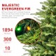 Glitzhome 6ft Pre-Lit Green Full Fir Artificial Christmas Tree with 300 Warm White and Multi-Color Twinkling Lights, 10 Function with Remote and Foot Pedal