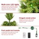 Glitzhome 6ft Pre-Lit Green Full Fir Artificial Christmas Tree with 300 Warm White and Multi-Color Twinkling Lights, 10 Function with Remote and Foot Pedal
