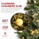 Glitzhome 6ft Pre-Lit Green Cashmere Slim Pine Artificial Christmas Tree with 250 Warm White and Multi-color Globe Lights, 9 function with Foot Pedal and Remote