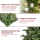Glitzhome 6ft Pre-Lit Green Cashmere Slim Pine Artificial Christmas Tree with 250 Warm White and Multi-color Globe Lights, 9 function with Foot Pedal and Remote