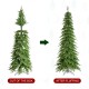 Glitzhome 9ft Pre-Lit Green Pencil Spruce Artificial Christmas Tree with 580 Warm White and Multi-color Lights, 9 Function with Remote,Simple Setup