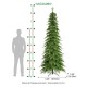 Glitzhome 9ft Pre-Lit Green Pencil Spruce Artificial Christmas Tree with 580 Warm White and Multi-color Lights, 9 Function with Remote,Simple Setup
